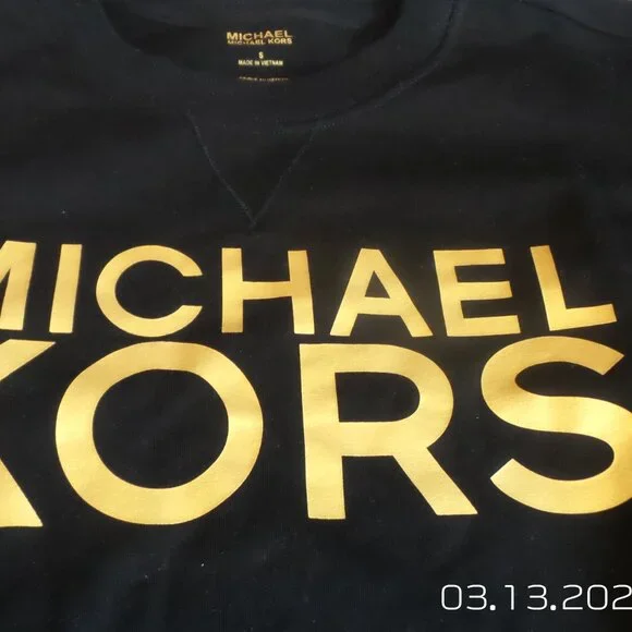 Womens MICHAEL KORS Black Sweatshirt Size Small Like NEW - Picture 2 of 10